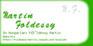 martin foldessy business card